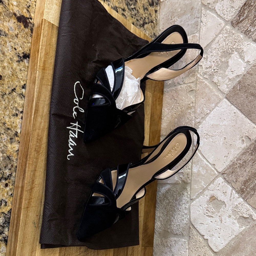 Cole Haan Black Slingback Heels
